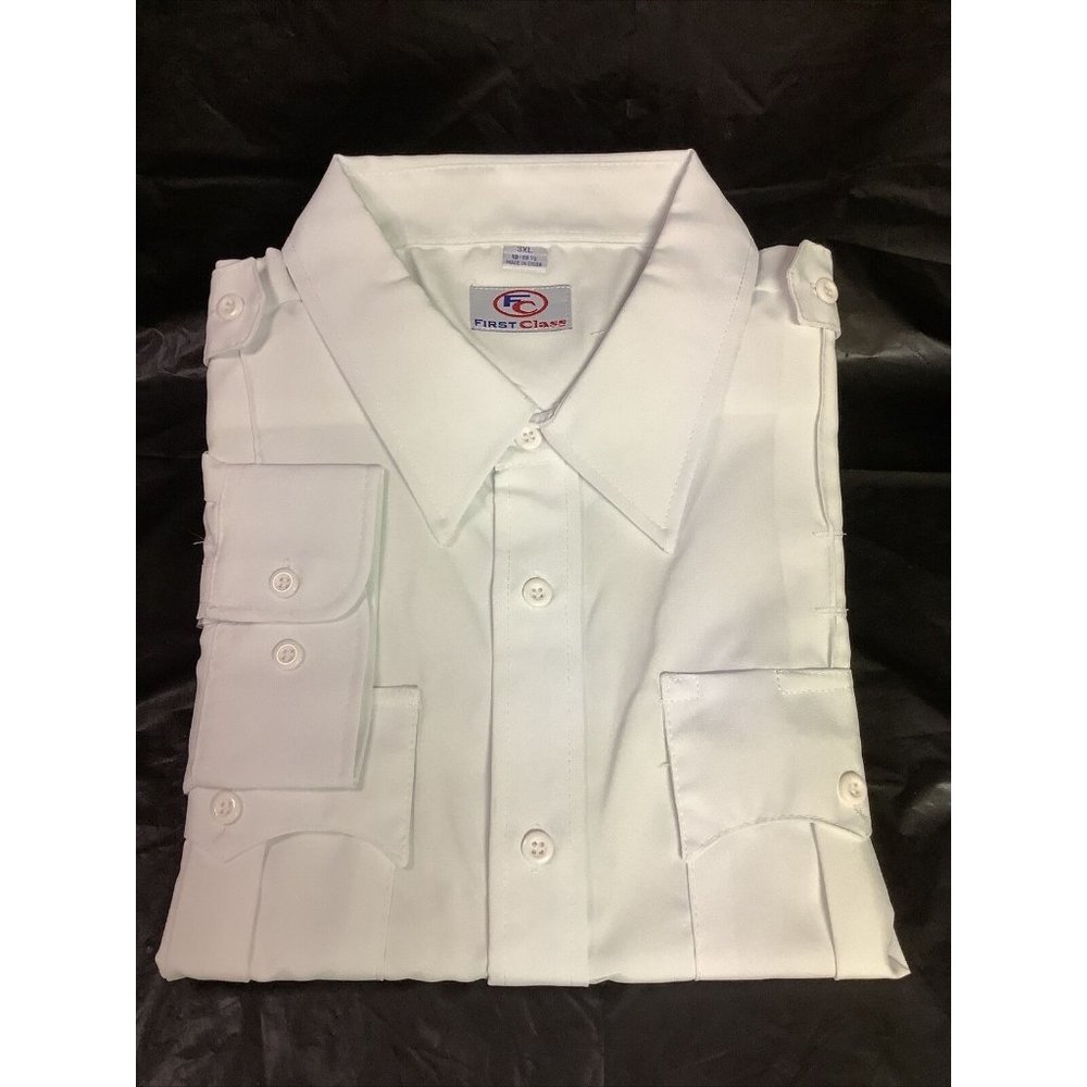 First Class Long Sleeve Uniform Shirt 3XL White NEW